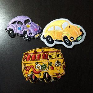3" Volkswagen VW Patches Beetle Bug Van Lot of 3